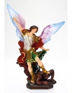 Statua san Michele Arcangelo in resina coloarata 25 cm