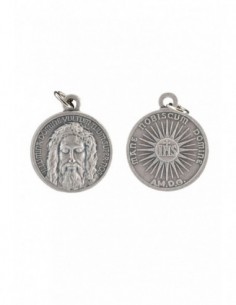 Medaglia del Volto Santo in ottone color argento