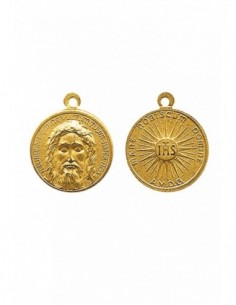 Medaglia del Volto Santo in ottone color oro