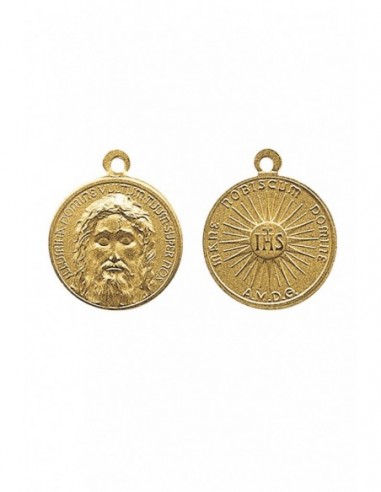 Medaglia del Volto Santo in argento bagnata oro