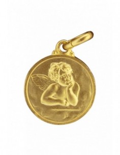 Medaglia Angelo in argento bagnata oro