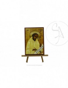 Icona Greca San Bernardo da Chiravalle 17x12 cm
