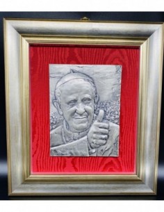 Quadro Papa Francesco Argento