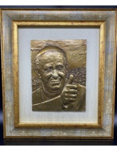 Quadro Papa Francesco Bronzo