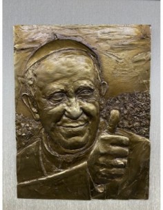 Quadro Papa Francesco Bronzo 2